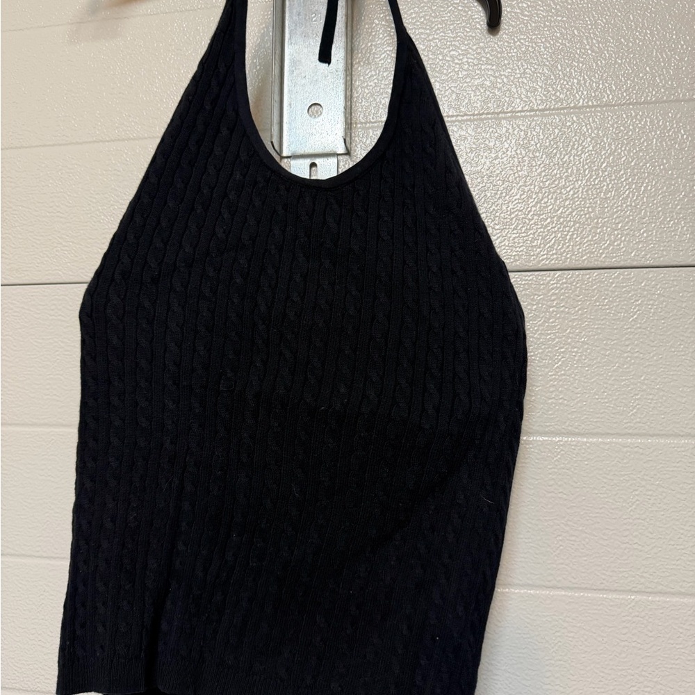 GAP Black Knit Halter Crop Top